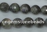 CLB515 15.5 inches 14mm faceted round labradorite gemstone beads