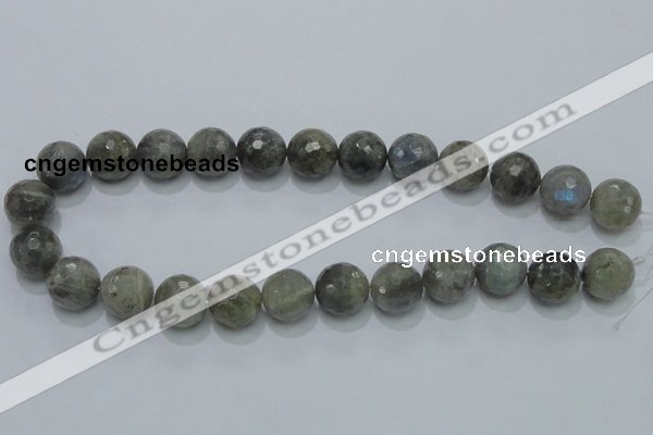 CLB52 15.5 inches 16mm faceted round labradorite gemstone beads