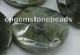 CLB53 15.5 inches 30mm faceted flat round labradorite gemstone beads