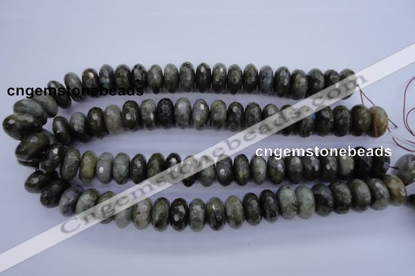 CLB57 15.5 inches 9*18mm faceted rondelle labradorite beads