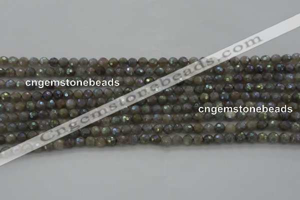 CLB610 15.5 inches 4mm faceted round AB-color labradorite beads