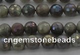 CLB612 15.5 inches 8mm faceted round AB-color labradorite beads