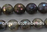 CLB614 15.5 inches 12mm faceted round AB-color labradorite beads