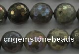 CLB615 15.5 inches 14mm faceted round AB-color labradorite beads