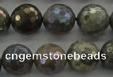 CLB615 15.5 inches 14mm faceted round AB-color labradorite beads