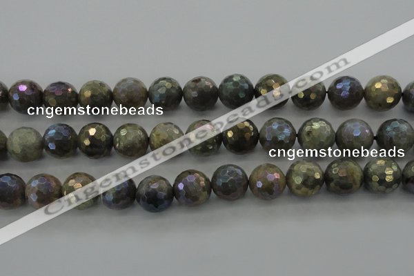 CLB617 15.5 inches 18mm faceted round AB-color labradorite beads