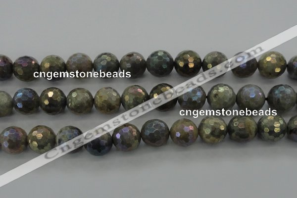 CLB618 15.5 inches 20mm faceted round AB-color labradorite beads