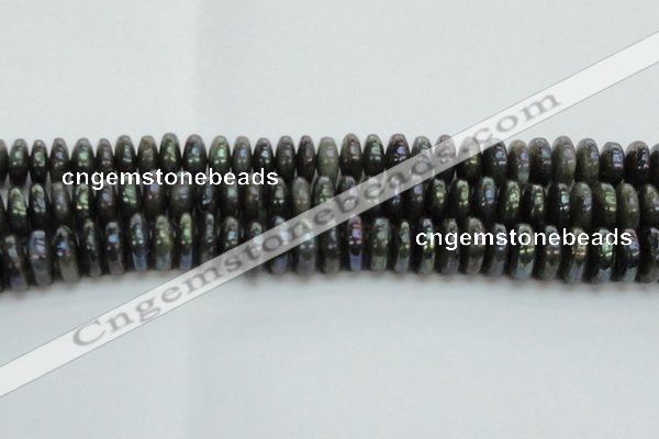 CLB621 15.5 inches 6*14mm rondelle AB-color labradorite beads