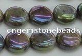 CLB635 15.5 inches 10mm flat round AB-color labradorite beads