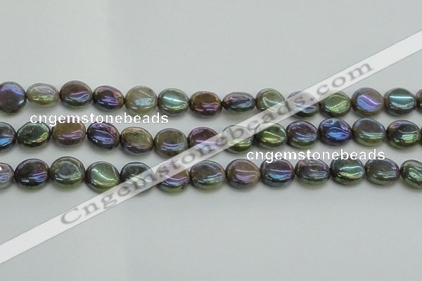 CLB635 15.5 inches 10mm flat round AB-color labradorite beads