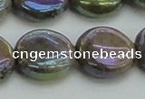 CLB638 15.5 inches 16mm flat round AB-color labradorite beads