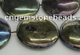 CLB641 15.5 inches 25mm flat round AB-color labradorite beads