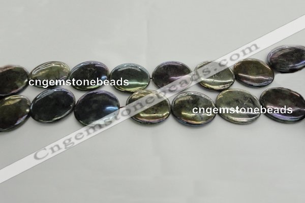 CLB641 15.5 inches 25mm flat round AB-color labradorite beads