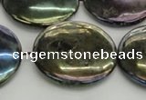 CLB642 15.5 inches 30mm flat round AB-color labradorite beads