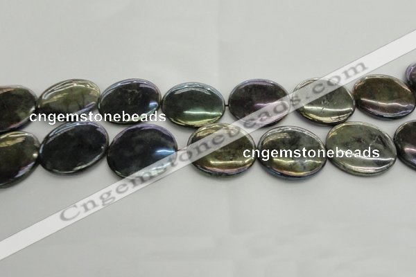 CLB642 15.5 inches 30mm flat round AB-color labradorite beads