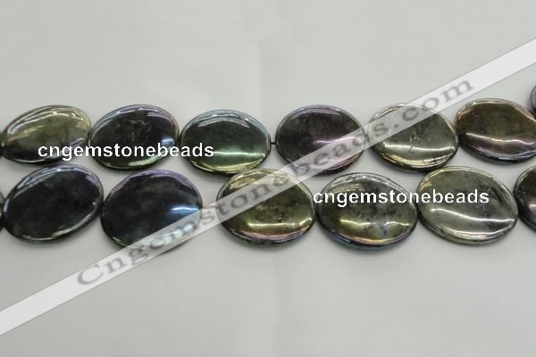 CLB644 15.5 inches 40mm flat round AB-color labradorite beads