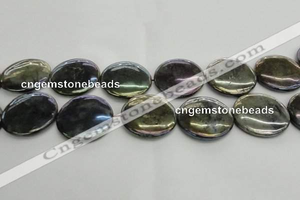 CLB644 15.5 inches 40mm flat round AB-color labradorite beads