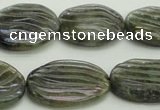 CLB668 15.5 inches 18*25mm carved oval AB-color labradorite beads