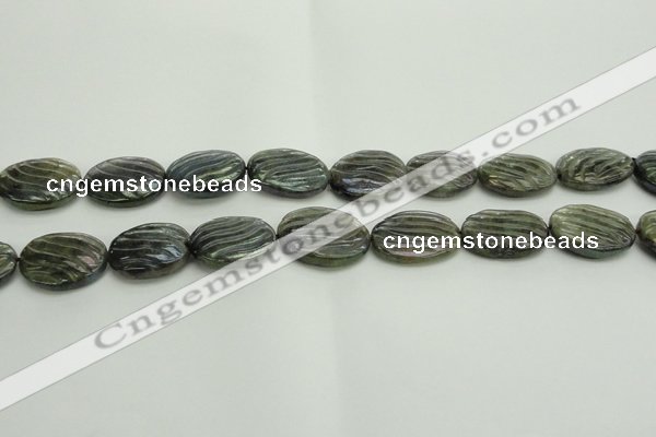 CLB668 15.5 inches 18*25mm carved oval AB-color labradorite beads