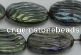 CLB669 15.5 inches 22*30mm carved oval AB-color labradorite beads