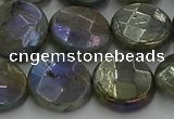 CLB679 15.5 inches 15mm faceted coin AB-color labradorite beads