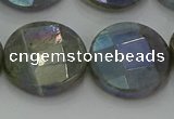 CLB681 15.5 inches 20mm faceted coin AB-color labradorite beads