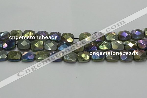 CLB688 15.5 inches 15mm faceted square AB-color labradorite beads