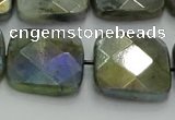 CLB690 15.5 inches 20mm faceted square AB-color labradorite beads