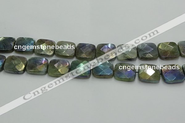 CLB690 15.5 inches 20mm faceted square AB-color labradorite beads