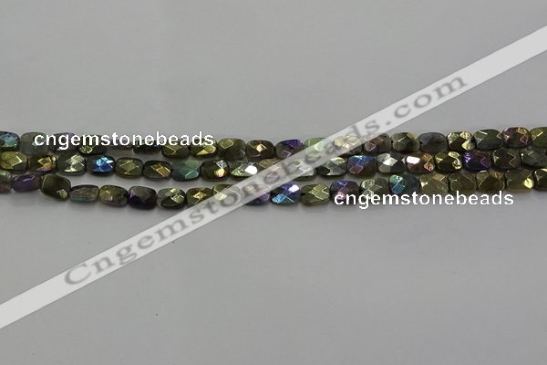 CLB694 15.5 inches 6*8mm faceted rectangle AB-color labradorite beads