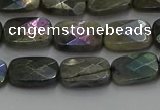 CLB696 15.5 inches 10*14mm faceted rectangle AB-color labradorite beads