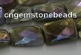 CLB698 15.5 inches 13*18mm faceted rectangle AB-color labradorite beads