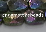 CLB699 15.5 inches 15*20mm faceted rectangle AB-color labradorite beads