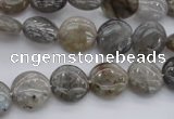 CLB734 15.5 inches 8mm flat round labradorite gemstone beads