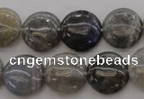 CLB74 15.5 inches 15mm flat round labradorite beads wholesale