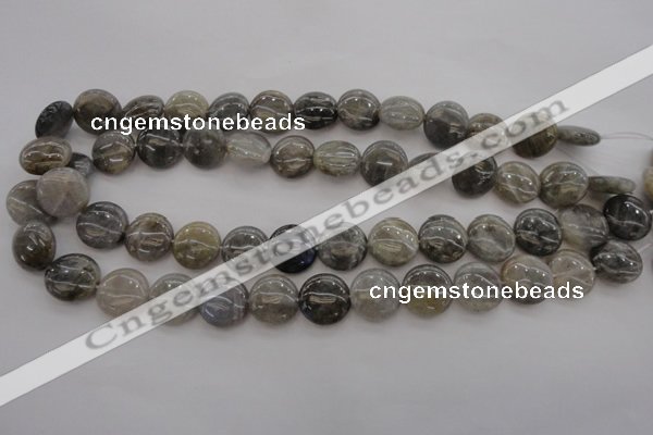 CLB74 15.5 inches 15mm flat round labradorite beads wholesale