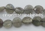 CLB741 15.5 inches 8mm faceted coin labradorite gemstone beads