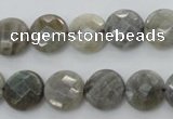 CLB742 15.5 inches 10mm faceted coin labradorite gemstone beads