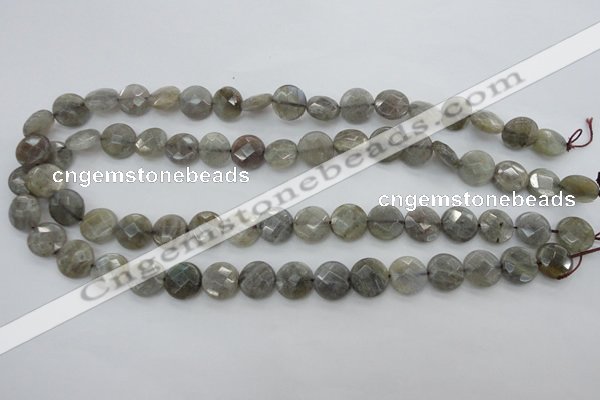 CLB742 15.5 inches 10mm faceted coin labradorite gemstone beads