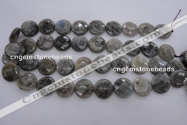 CLB744 15.5 inches 16mm faceted coin labradorite gemstone beads