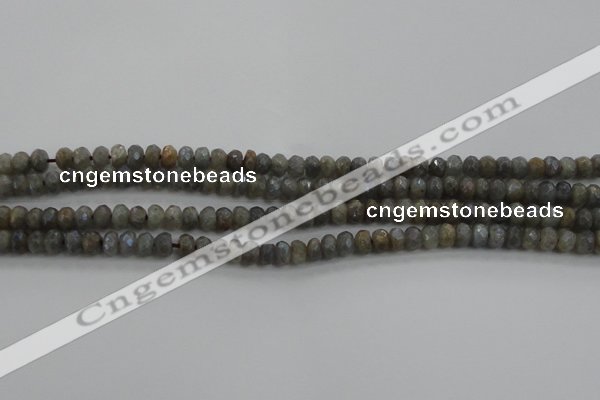 CLB756 15.5 inches 4*6mm faceted rondelle AB-color labradorite beads