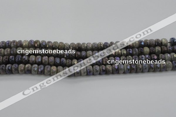 CLB758 15.5 inches 6*10mm faceted rondelle AB-color labradorite beads