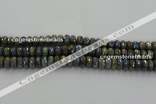 CLB759 15.5 inches 7*12mm faceted rondelle AB-color labradorite beads