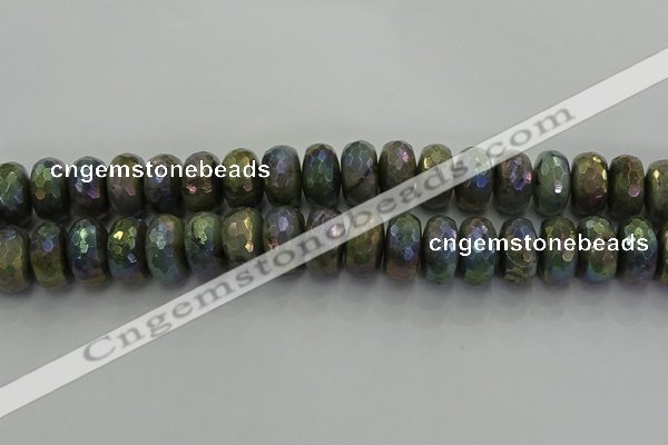 CLB762 15.5 inches 10*18mm faceted rondelle AB-color labradorite beads