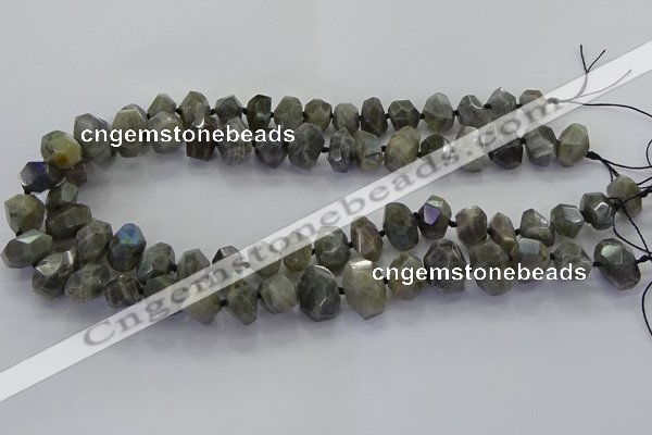 CLB765 15.5 inches 8*12mm - 12*16mm faceted nuggets labradorite beads