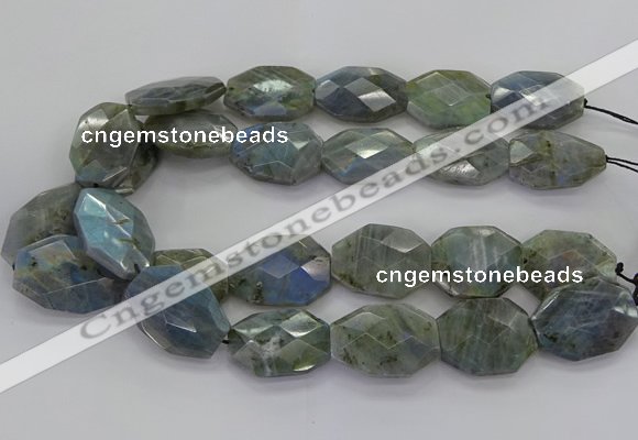 CLB770 15.5 inches 20*25mm - 22*30mm faceted freeform labradorite beads