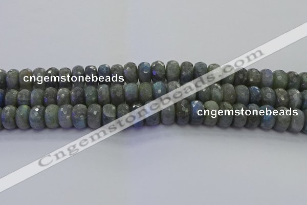 CLB776 15.5 inches 8*14mm faceted rondelle labradorite beads