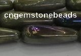 CLB782 15.5 inches 10*40mm teardrop AB-color labradorite beads