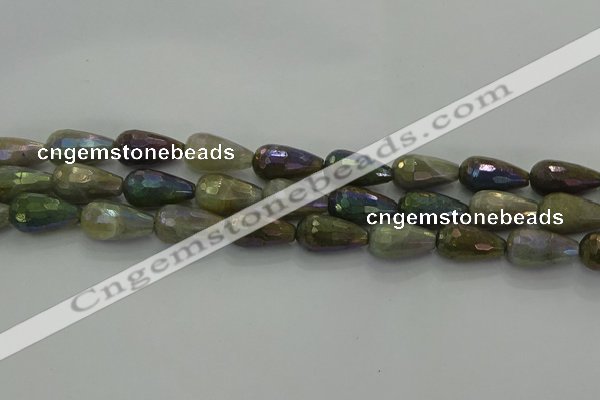 CLB784 15.5 inches 10*20mm faceted teardrop AB-color labradorite beads