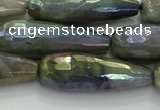 CLB785 15.5 inches 10*30mm faceted teardrop AB-color labradorite beads